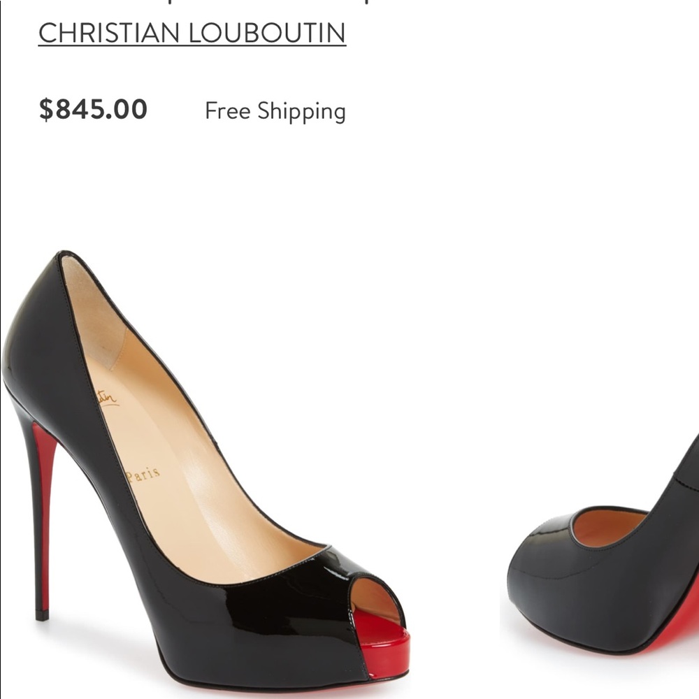 Christian Louboutin Black leather Peep toe pumps 39